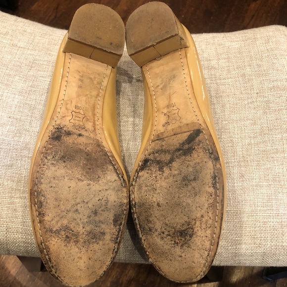 Tory Burch Patent Leather Round Toe Pumps Low Heel Size 10 Khaki Beige Color - Picture 7 of 12